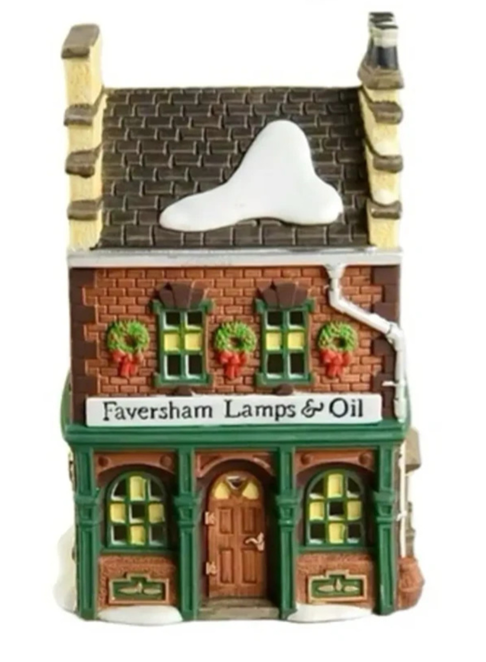 Vintage Dept 56 Dickens Village Faversham Lamps & Oil w/ Box NO Light
